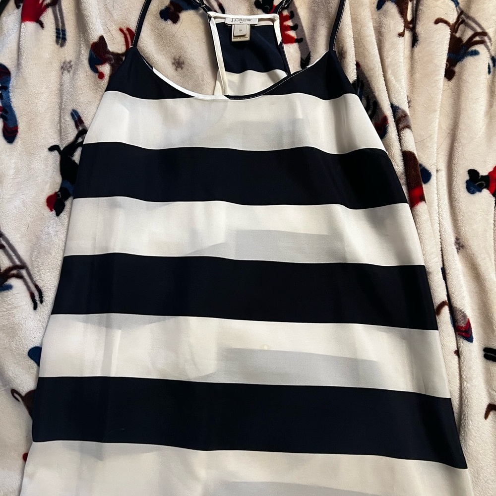 J. Crew Navy and Cream Top